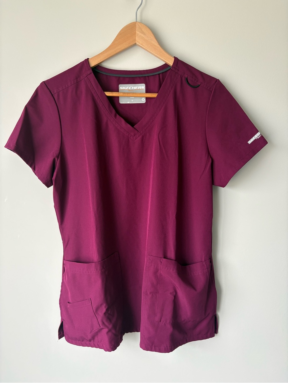 Skechers by Barco Focus V-Neck Scrub Top Burgundy Medium